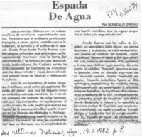 Espada de agua  [artículo] Gonzalo Drago.