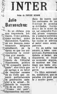 Julio Barrenechea.  [artículo] Enrique Neiman.