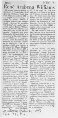 René Arabne Williams.