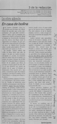 En casa de Isolina  [artículo] Quintín Quintas.