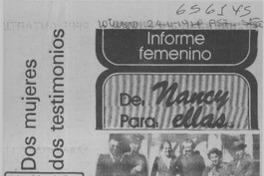 Dos mujeres dos testimonios.  [artículo]