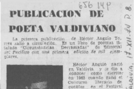 Publicación de poeta valdiviano.
