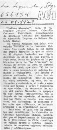 Cultura mapuche.  [artículo]