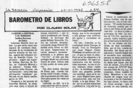 Gabriela Mistral y su sobrino.  [artículo] Claudio Solar.