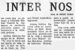 Isolina Barraza  [artículo] Enrique Neiman.