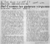 Del cosmos las quieren vírgenes  [artículo] Antonio Cárdenas Tabies.