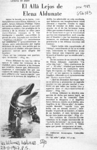 El allá lejos de Elena Aldunate