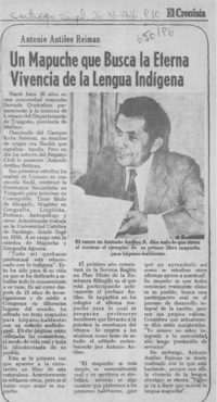 Un Mapuche que busca la eterna vivencia de la lengua indígena.