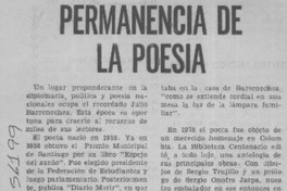 Permanencia de la poesía.  [artículo]