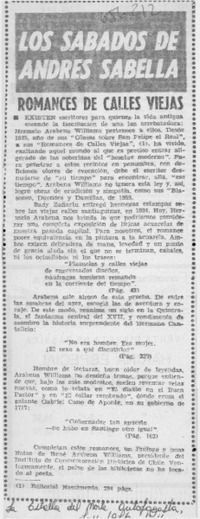 Romances de calles viejas.