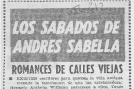 Romances de calles viejas.