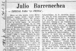 Julio Barrenechea.  [artículo] Efraín Szmulewicz.