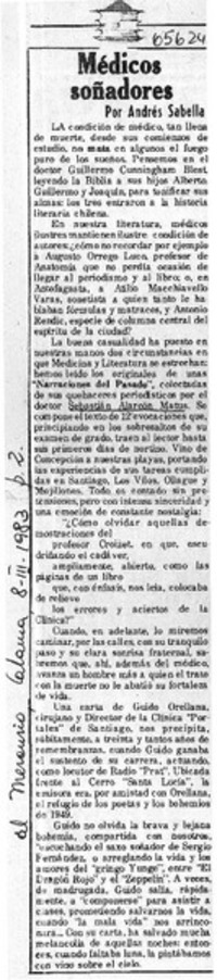 Médicos soñadores  [artículo] Andrés Sabella.