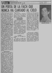 Un poeta de la Fach que nunca ha cantado al cielo  [artículo]