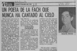 Un poeta de la Fach que nunca ha cantado al cielo  [artículo]