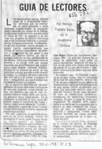 Guía de lectores  [artículo] Hernán Poblete Varas.