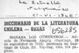Diccionario de la literatura chilena-obras.  [artículo]