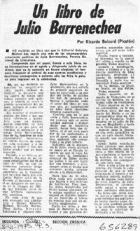 Un libro de Julio Barrenechea  [artículo] Ricardo Boizard.