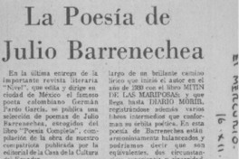 La poesía de Julio Barrenechea.  [artículo]