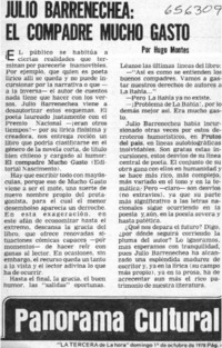 Julio Barrenechea, el compadre mucho gasto  [artículo] Hugo Montes.
