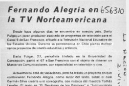 Fernando Alegría en la TV norteamericana  [artículo]
