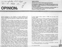 Opinión.  [artículo] Soledad Bianchi L.