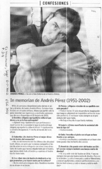 In Memorian de Andrés Pérez (1951-2002)