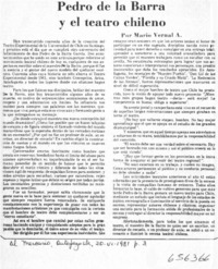 Pedro de la Barra y el teatro chileno  [artículo] Mario Vernal A.