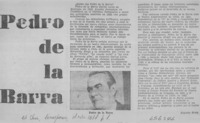 Pedro de la Barra  [artículo] Eugenio Brito.