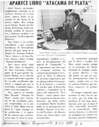 Aparece libro "Atacama de plata"  [artículo]