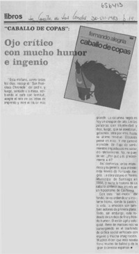 Ojo crítico con mucho humor e ingenio.  [artículo]