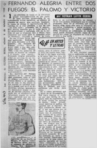 Fernando Alegría entre dos fuegos, el Palomo y Victorio  [artículo] Hernán Lavín Cerda.