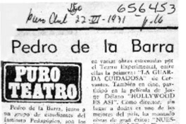 Pedro de la Barra.  [artículo]
