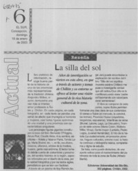 La silla del sol  [artículo] Alfredo Barria.