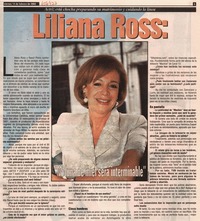 Liliana Ross actriz esta chocha preparando su matrimonio y cuidando la línea.