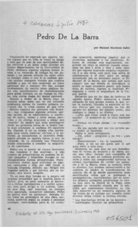 Pedro de la Barra  [artículo] Manuel Martínez Salvo.