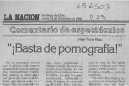 Basta de pornografía!  [artículo] Jorge Tapia Vidal.