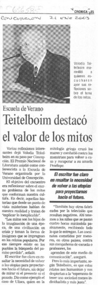 Teitelboim destacó el valor de los mitos.  [artículo]