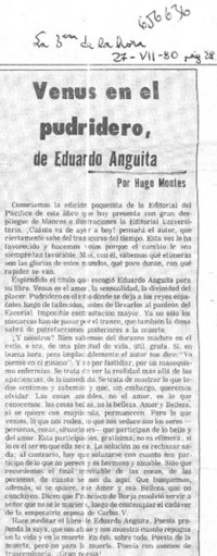 Venus en el pudridero  [artículo] Hugo Montes.