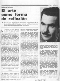El arte como forma de reflexión  [artículo] Sergio Vodanovic.