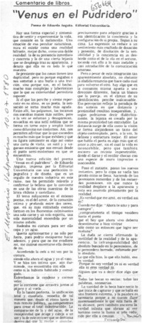 "Venus en el pudridero"  [artículo] Fernando Durán
