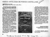 Nueva antología de poesía castellana  [artículo] Eduardo Salas Ordenes.