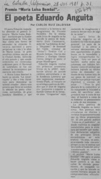El poeta Eduardo Anguita  [artículo] Carlos Ruíz Zaldívar.