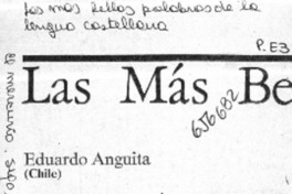 Las más bellas palabras de la lengua castellana.  [artículo]