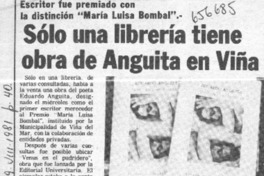 Sólo una librería tiene obra de Anguita en Viña.  [artículo]