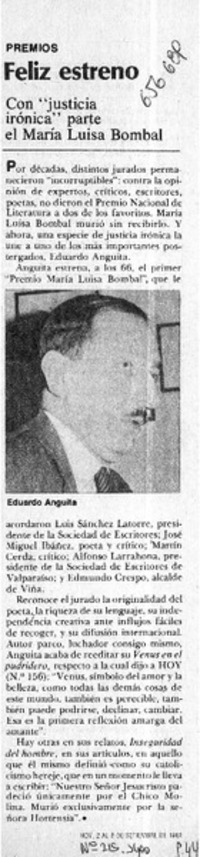 Feliz estreno.  [artículo]