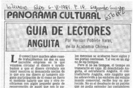 Guía de lectores  [artículo] Hernán Poblete Varas.