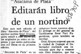 Editarán libro de un nortino.  [artículo]