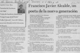 Francisco Javier Alcalde, un poeta de la nueva generación
