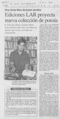 Ediciones LAR proyecta nueva colección de poesía.